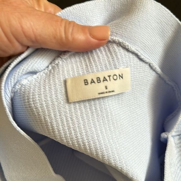 Aritzia Babaton Sculpt Knit Criss Cross Tank 'Glimmer' Blue Size S - Picture 6 of 7